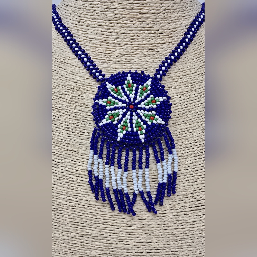 Vtg southwest seed‎ beaded neclace handmade native american Indian souvenir - Picture 2 of 4